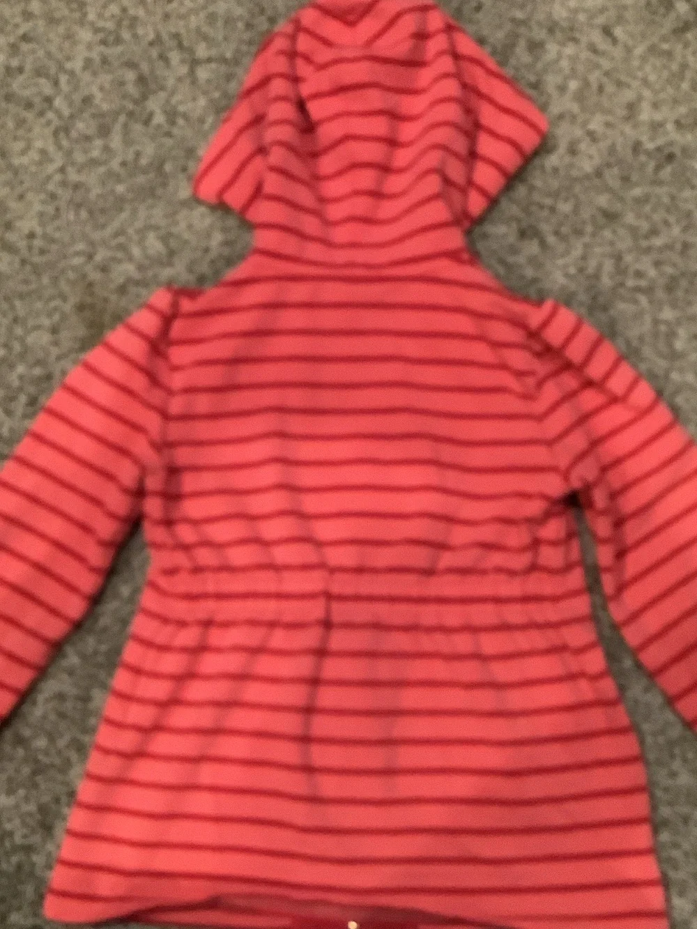 Gymboree Coral & Dark Pink Striped Hooded Zip Jacket